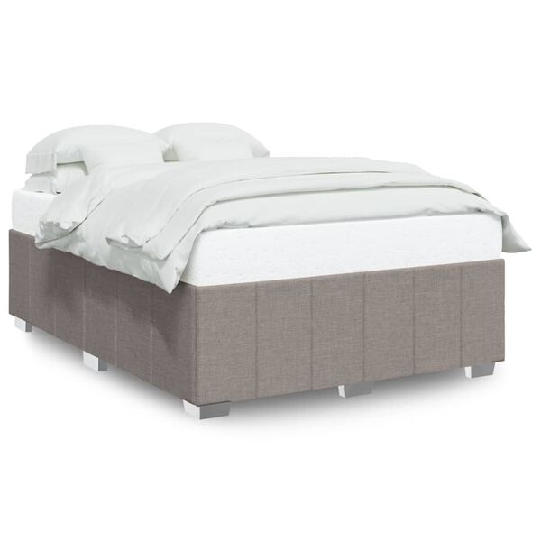 vidaXL Bedframe zonder matras stof taupe 140x190 cm