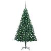 vidaXL Kunstkerstboom met verlichting en kerstballen 120 cm PVC groen