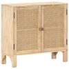 vidaXL Dressoir 80x30x73 cm massief mangohout en natuurlijk riet