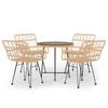 vidaXL 5-delige Tuinset poly rattan