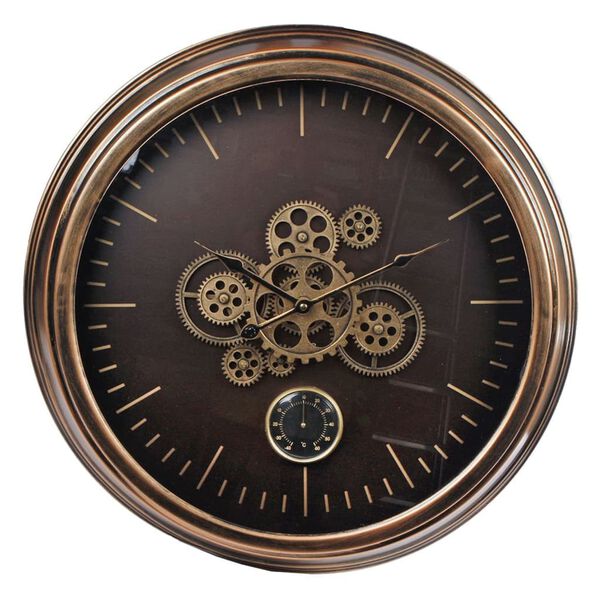 Gifts Amsterdam Klok Budapest met thermometer 58,5 cm metaal goudkleur