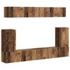vidaXL Tv-meubelset Wandgemonteerd 5 pcs Oudhout Bewerkt hout