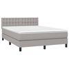 vidaXL Boxspring met matras en LED stof lichtgrijs 140x190 cm