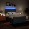 vidaXL Boxspring met matras stof blauw 140x200 cm