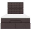 vidaXL Ottoman bed met matras 120x200cm stof donkerbruin