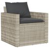 vidaXL 4-delige Loungeset met kussens poly rattan lichtgrijs