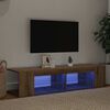 vidaXL Tv-meubel met LED 135x39x30 cm bewerkt hout artisanaal eiken