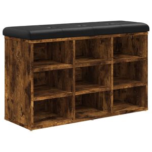 vidaXL Schoenenbank 82x32x50 cm bewerkt hout gerookt eikenkleurig