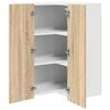 vidaXL Hangkast Sonoma Eik en Wit 57 x 57 x 80 cm Bewerkt hout
