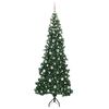 vidaXL Hoek Kunstkerstboom met 300 LED Groen 240 cm PVC en Metaal