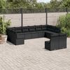 vidaXL 12-delige Loungeset met kussens poly rattan zwart