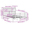 vidaXL Bed met boekenkast zonder matras grenenhout wit 160x200 cm