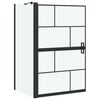 vidaXL Bad Douchescreen Zwart en transparant 80 x 68 x 128 cm