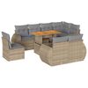vidaXL 9-delige Loungeset met kussens poly rattan beige