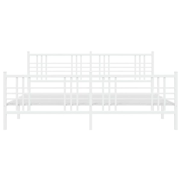 vidaXL Bedframe met hoofd- en voeteneinde metaal wit 200x200 cm