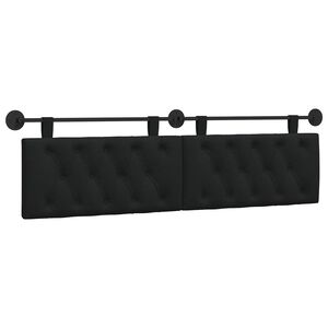 vidaXL Hangend hoofdbord Zwart Stof