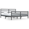 vidaXL Bedframe massief grenenhout grijs 200x200 cm