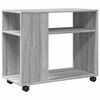 vidaXL Bijzettafel met wieltjes 70x35x60 cm hout grijs sonoma eiken