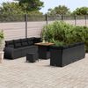 vidaXL Tuin Sofa Set met opslag 11 pcs Zwart Poly riet