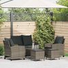vidaXL 6-delige Loungeset met kussens poly rattan grijs