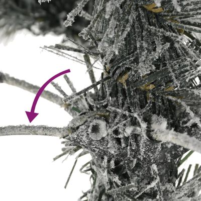 vidaXL Kunstkerstboom met sneeuw 210 cm PVC en PE