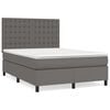 vidaXL Boxspring met matras kunstleer grijs 140x190 cm