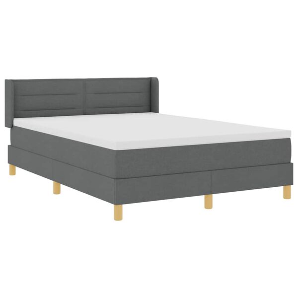 vidaXL Boxspringbed met matras Donkergrijs 200 x 160 cm Polyester
