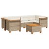 vidaXL 7-delige Loungeset met kussens poly rattan beige