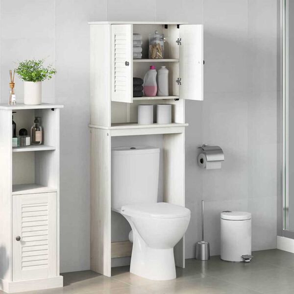 vidaXL Toiletkast VIGO Wit 60 x 27 x 161 cm Massief grenenhout