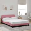 vidaXL Bedframe met hoofdeinde "Dover" 140x190 cm fluweel roze