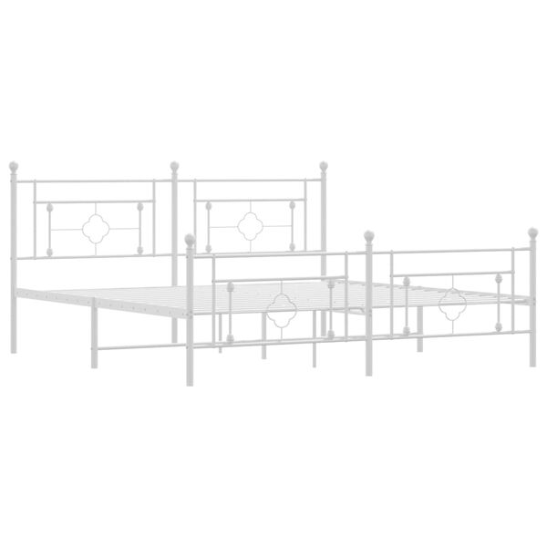 vidaXL Bedframe met hoofd- en voeteneinde metaal wit 180x200 cm