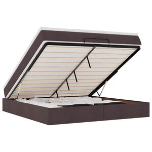 vidaXL Ottoman bed met matras 160x200cm stof donkerbruin