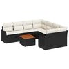 vidaXL Tuinbankenset 9 st Zwart en Cr&egrave;me poly rattan