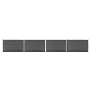 vidaXL Schuttingpanelenset 699x105 cm HKC zwart
