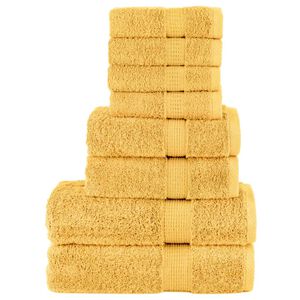 vidaXL 8-delige Handdoekenset SOLUND 600 g/m&sup2; goudkleurig