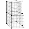 vidaXL Huisdierenkooi met deur 8 panelen 35x35 cm staal zwart