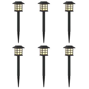 vidaXL Buitenzonne-lampen met grondpin 6 st Warmwit 38,5 cm PP