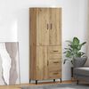 vidaXL Highboard Artisan Eiken 69,5 x 34 x 180 cm Bewerkt hout