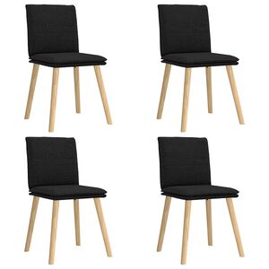 vidaXL Eetkamerstoelen 4 st stof zwart