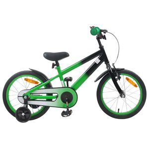 vidaXL Kinderfiets 16 Inch voor 4-6 jaar oud Groen Zwart
