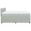 vidaXL Boxspring met matras fluweel lichtgrijs 180x200 cm