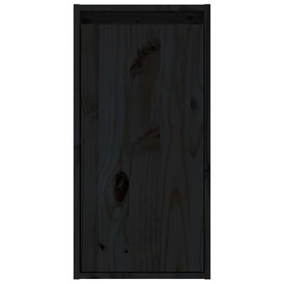 vidaXL Wandkast 30x30x60 cm massief grenenhout zwart