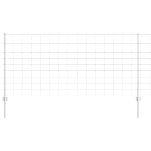 vidaXL wildhek met palen 25 x 1 m Gegalvaniseerd staal Zilverkleurig