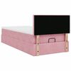 vidaXL Ottoman bed met matras en LED's 90x200cm fluweel roze