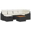 vidaXL Tuinbankenset 7 st Zwart poly rattan