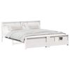 vidaXL Bedframe met plank Wit 200 x 200 cm Massief grenenhout