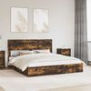 vidaXL Opslag bed met lade Gerookt eiken 180 x 200 cm Bewerkt hout