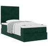 vidaXL Ottoman bed met matrassen 100x200cm fluweel donkergroen