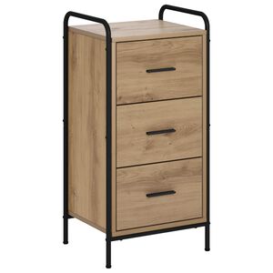 vidaXL Dressoir Artisanaal eiken 97 x 33 x 81 cm Bewerkt hout