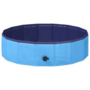 vidaXL Opvouwbaar zwembadd voor honden Blauw 80 x 80 x 20 cm PVC